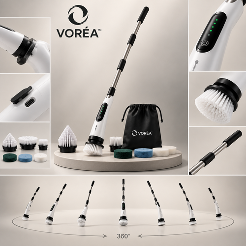 VORÉA™ Clean Pro — Brosse de Nettoyage Électrique 7-en-1